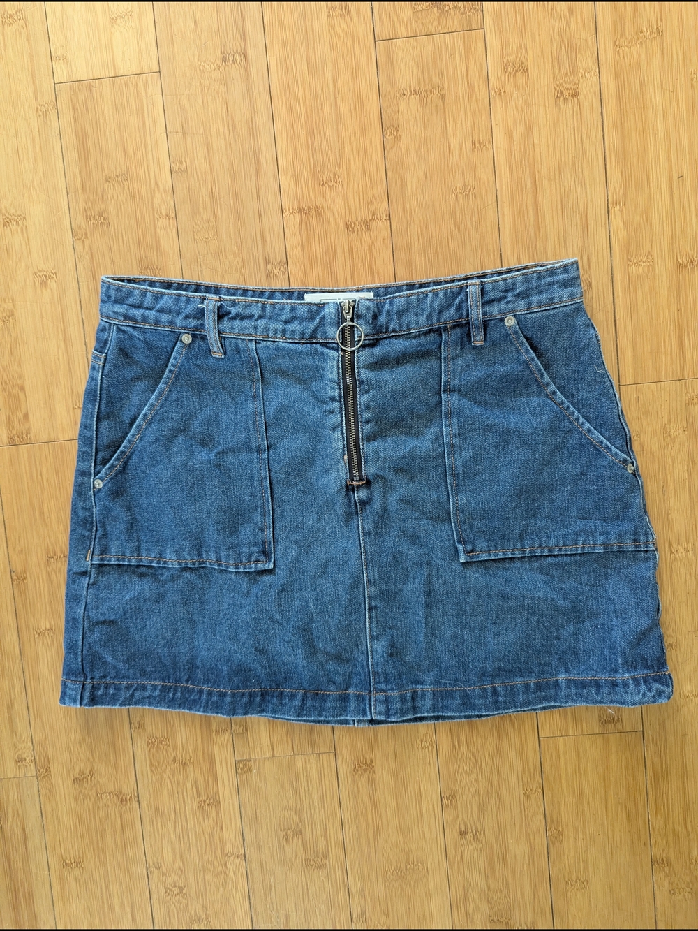 Ardene Blue Denim Mini Skirt with Front Ring Zip